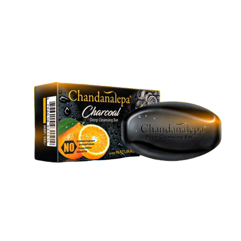 Chandanalepa charcoal ayurvedic herbal soap bar for deep cleansing